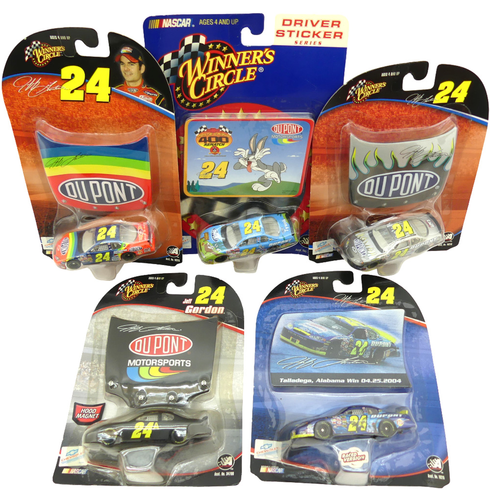 Lot of 5 DuPo Jeff Gordon #24 Winners Circle NASCAR Diecast w/ Driver Stickers